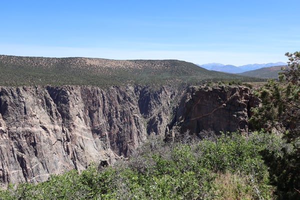 Dragon Point canyon with columnar basalt formations and forested slopes viewed from a scenic overlook in Montrose… — Dragon Point, Black Canyon of the Gunnison