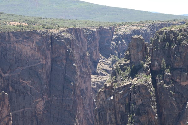 Dramatic columnar basalt formations and canyon walls at Chasm View near Montrose, Colorado. — Chasm View, Black Canyon of the Gunnison
