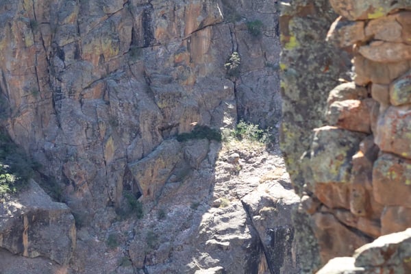 Narrow rock canyon pathway at Chasm View near Montrose, Colorado, viewed from within the rocky passage. — Chasm View, Black Canyon of the Gunnison